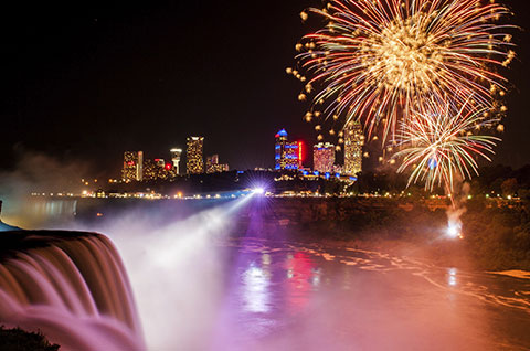 Fireworks over Niagara Falls